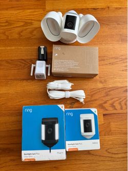 Ring Spotlight - Floodlight Cam Pro Surveillance Security - Camera 2Ways 2Talk Indoor Outdoor WIFI - Price Various