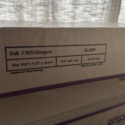 3 Unopened Boxes of Oak Engineered Hardwood flooring.