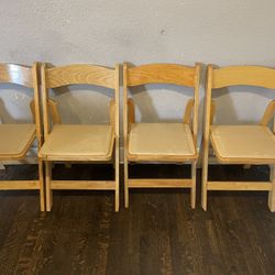 Rhino Series Wooden Folding Chairs (4 Pack) 