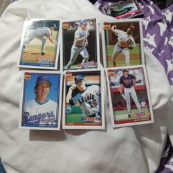 1991 Topps Baseball Cards Six Cards