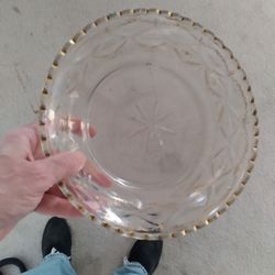 Antique Clear Glass Persian Dish Restored

