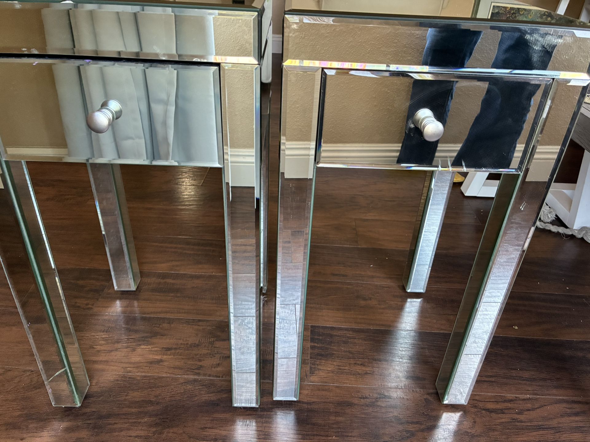 Beveled Glass End Tables