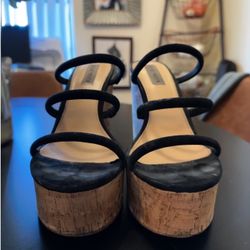Steve Madden Black Cork Heels 