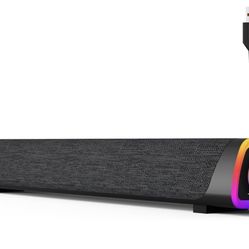 New! RGB Soundbar – USB + AUX – Plug & Play – Great for PC / Gaming, Soulion