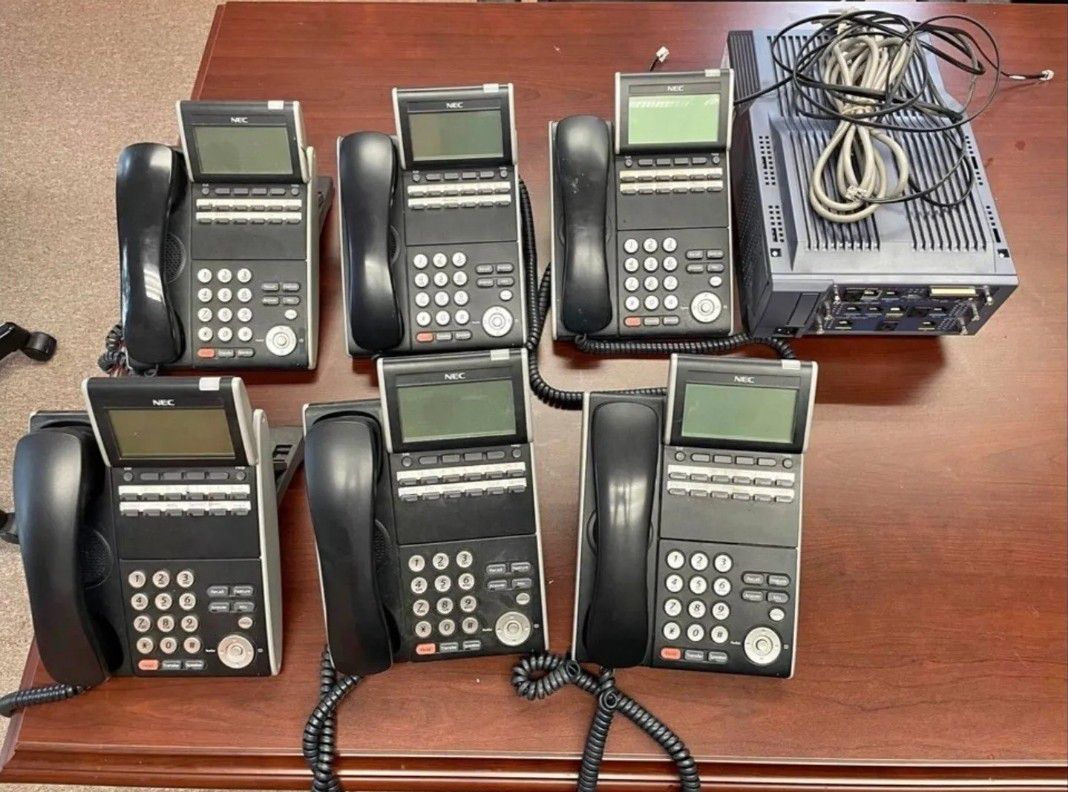 NEC Univerge SV8100 Phone System With (6) Six DTL-12D DT300 Series NEC Phones B-US