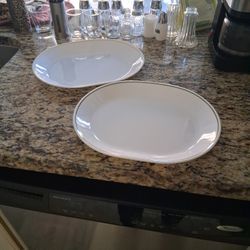2 Corelle Serving Trays  12inches by 10 inches