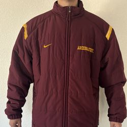 ASU Nike Burgundy and Yellow Puffer Jacket for Men XL