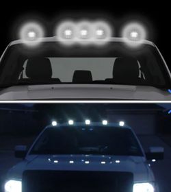 White LED Black Housing Cab Roof Lights 94-98 Dodge Ram 1500 + 2500 + 3500