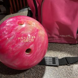 Pink 8lb TZone Bowling Ball + Matching Pink Bowling Bag