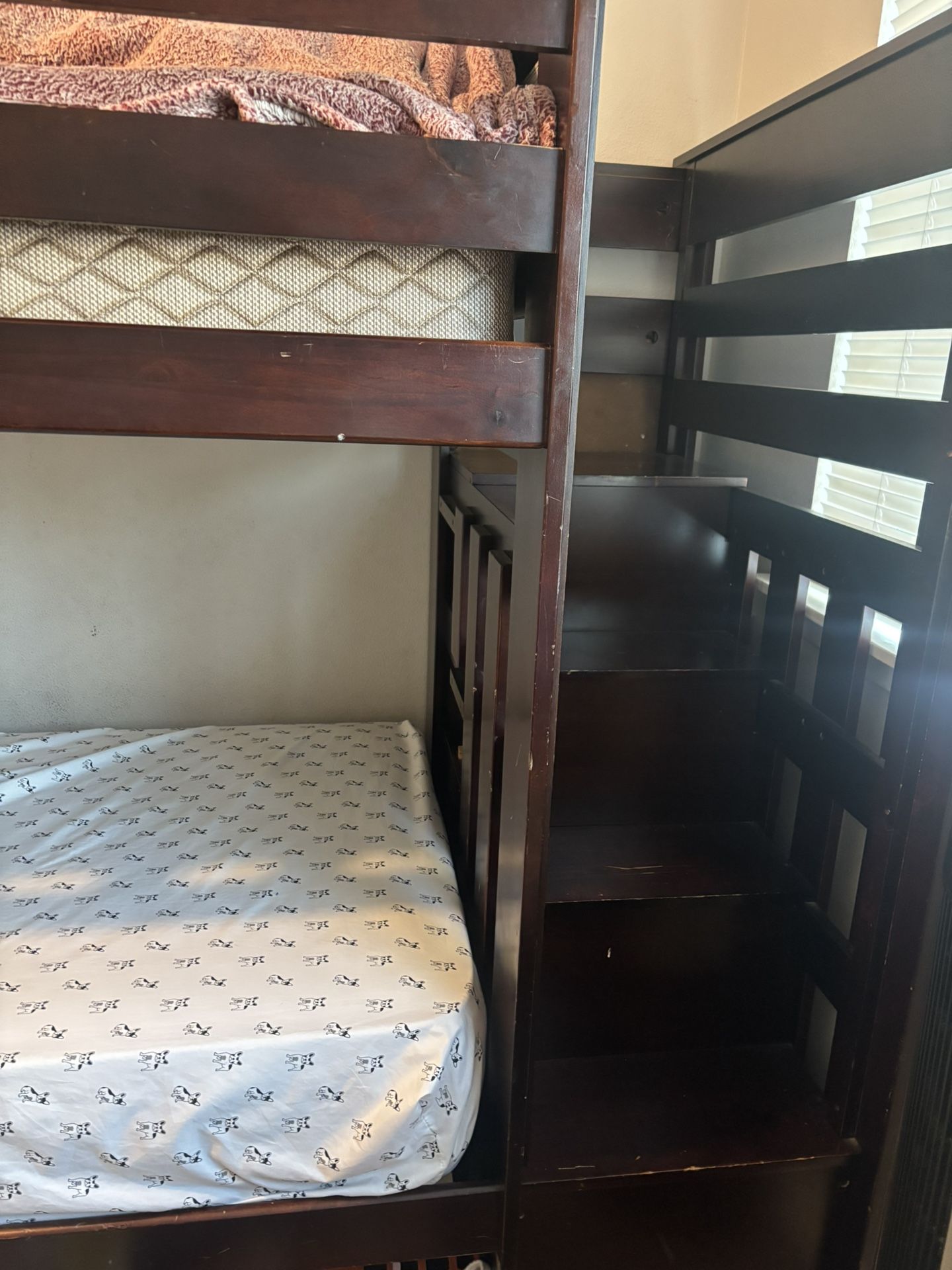 🔥 Solid Wood Bunk Bed + Stairs + Storage Drawers! $195