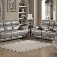New Reclining Couch  / Love Seat .  Grey Leather .  Free Delivery !