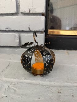 Metal Pumpkin Tealight Candle Holder