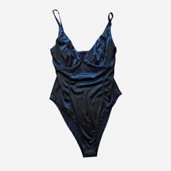 Black Satin-Like bodysuit
