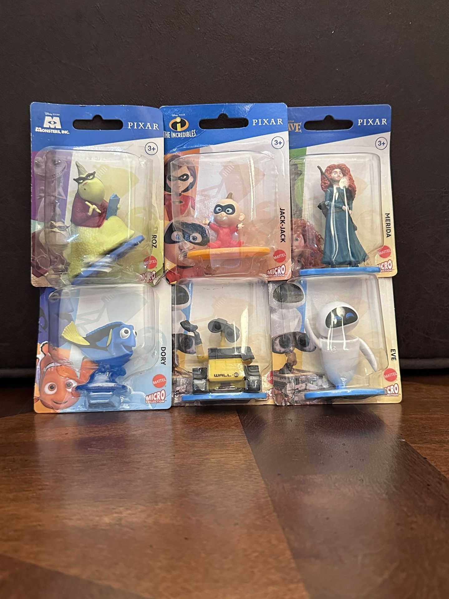Pixar Collectible Action Figures Lot, 6 Items