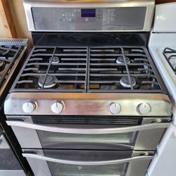 Whirlpool 30" Wide Apartment Size Stainless Steel Double Oven Gas Stove Range Estufa 