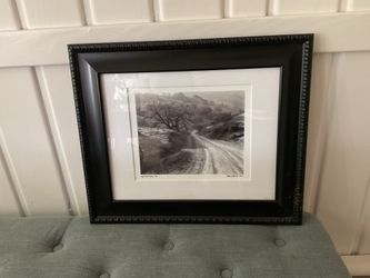 Matted and framed landscape photo