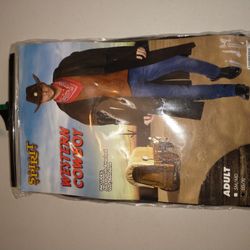 Western cowboy size large costume / dress up jacket with attached vest & bandana