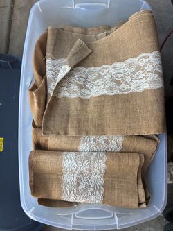 Wedding burlap table runners