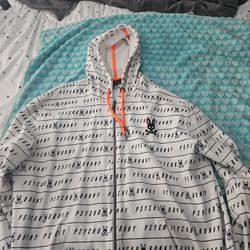 men's psycho bunny white 3xl double zipper sweatshirt