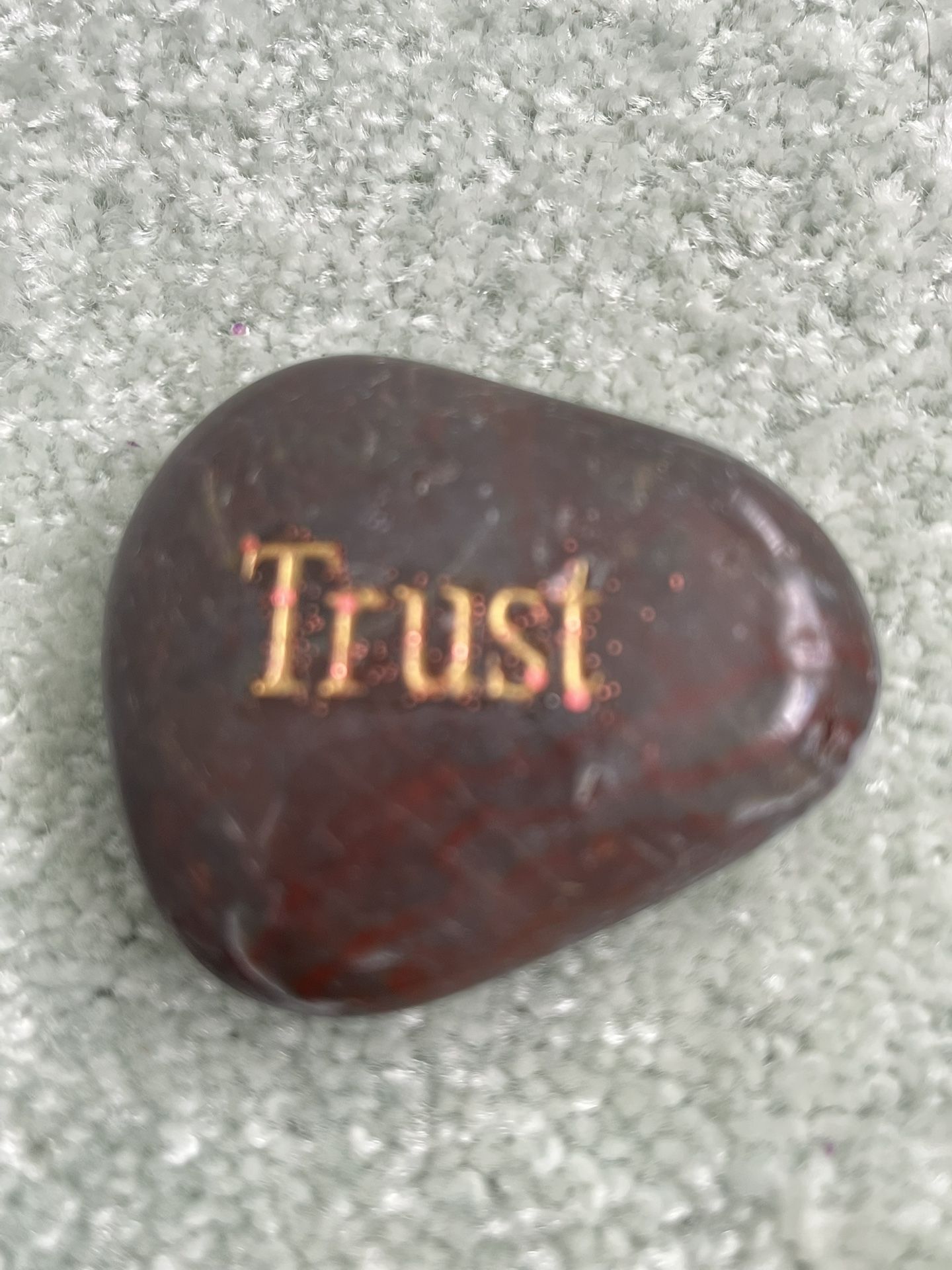 Engraved Inspirational Stone With The Word Trust On It 2“ X 1.75“ X .6”