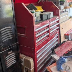 Husky Tool Chest 36 in. W x 18 in. D Heavy Duty 12-Drawer Combination Rolling Tool Chest and Top Tool Cabinet Set in Gloss Red