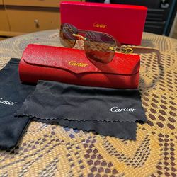 C brown wood sunglasses