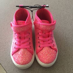 NWT girls pink glitter sneakers size 7 8 9 10 11 12