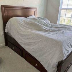 full size bed set with trundle, dresser and night table