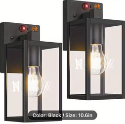 2-Pack Upgraded Motion Sensor Outdoor Wall Lights, Dusk to Dawn Porch Lights Outdoor Wall Sconce Lanterns, 3 Lighting Modes Exterior Lighting Fixtures