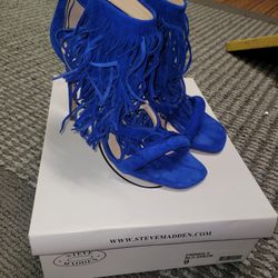 Blue Fringe Steven Madden Heels: Never Worn