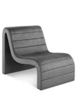 Modern | Contemporary Velvet Upholstered Accent Chair with Rich Gray 