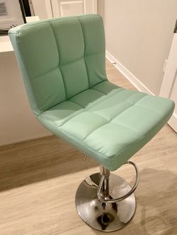 Swivel Adjustable Height PU Leather Bar Stool Set of 2
