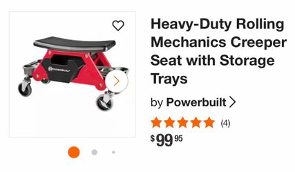 Mechanic rolling seat with storage