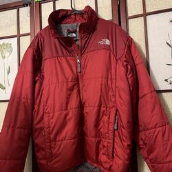 The North Face Men's L Red Colorblock Light Weight Puffer Jacket Vintage