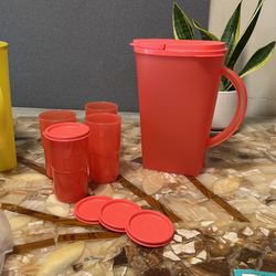Tupperware Jarra 3.7lts Vasos Con Tapa350mlc/u