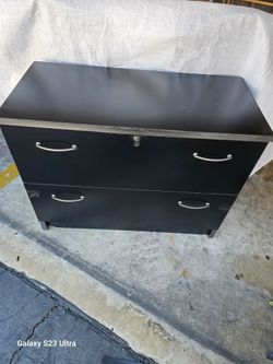 2 Drowers  cabinet with key organizer black  wood heavy Duty W 38" x D 18" x H 29"