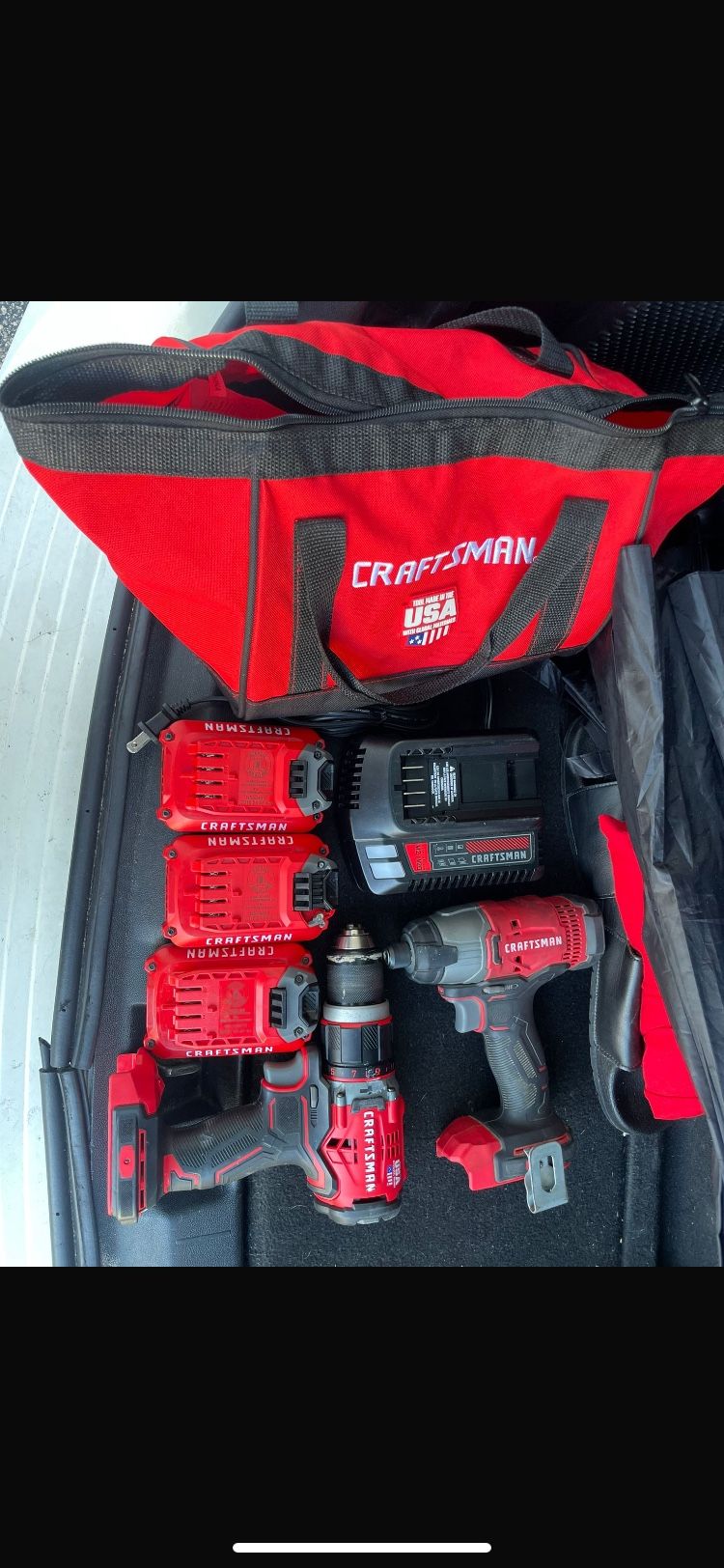 Craftman Impact + Hammer Drill Set 3 Batteries And Charger