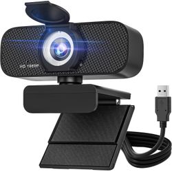 Webcam for PC with Microphone, 1080P Computer Camera with Auto-Focus & Low Light Correction, Plug & Play USB Camera for Laptop/Desktop, Noise-Reducing