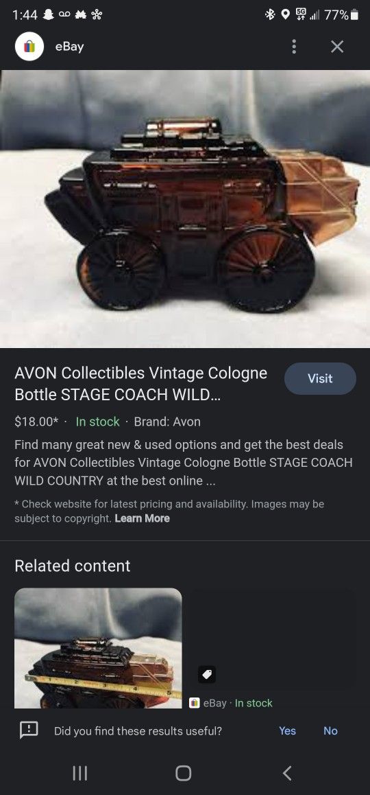 AVON Collectibles Vintage Cologne Bottle STAGE COACH WILD...
