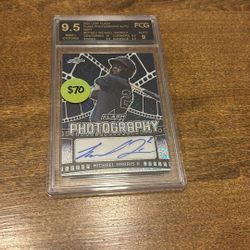 Atlanta Braves Michael Harris II 9.5 Mint 2021 Leaf Flash Photography Auto Navy 