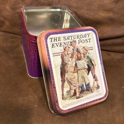 Vintage Saturday Evening Post Sports Card Tin - Empty Collector Tin