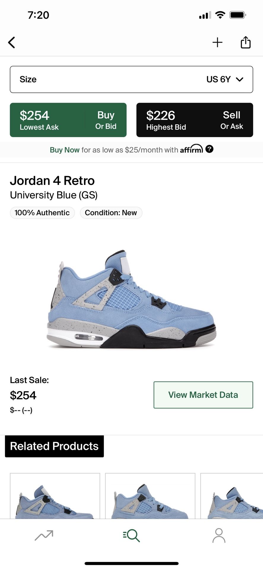 Air Jordan 4 UNC Gs