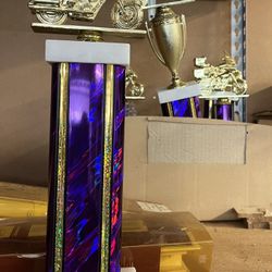 Motorcycle Trophies Of Varying Sizes 