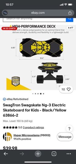Swagtron trim electronic skateboard brand new