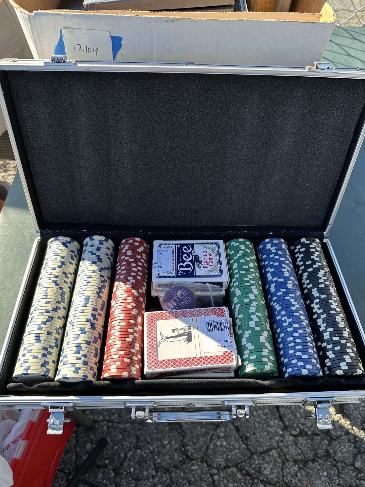 Poker Chip Set With Case Cards Complete
