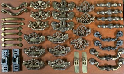 36 high quality vintage brass antique dresser handles and pulls