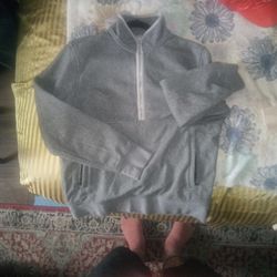 J. Crew Dark Gray half-zip fleece pull-over sweater