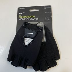 NIKE Women's Fundamental Training Fingerless Gloves Medium - Black - Brand New