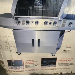 5 Burner Gas Grill With Side Burner And Rotisserie 