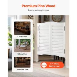 181*Double Saloon Doors, 36"W x 36" H Arched Top Interior Swinging Cafe Doors, Premium Pine Wood, with Hinges & Hardware Kit, Easy to Install, for Hal